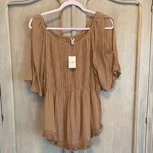 Cato Women's Blouse in Tan